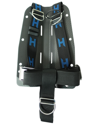 Blue Carbon Fiber Black Plate+ with Harness Stainless Steel Hardware